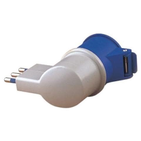 Adattatore Industriale con Spina a 90° 16A + 1 Presa CEE 2P+T 16A IP20 - Foto 1