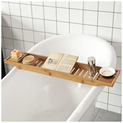 Ripiano Per Vasca Da Bagno In Bambù, l80cm, Frg212-n - Foto 1
