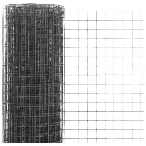 Recinzione in Rete per Pollaio in Acciaio e PVC 10x1 m Grigio - Foto 2