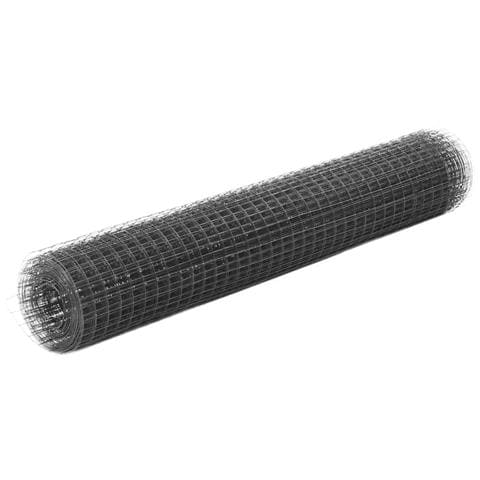 Recinzione in Rete per Pollaio in Acciaio e PVC 10x1 m Grigio - Foto 1