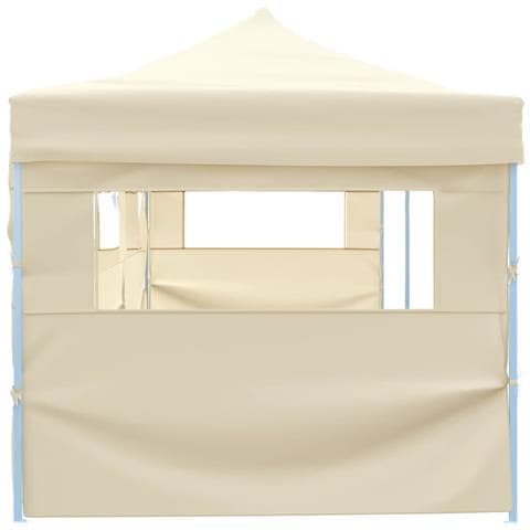 Tenda Pieghevole Pop-Up con 5 Pareti Laterali 3x9 m Crema - Foto 10