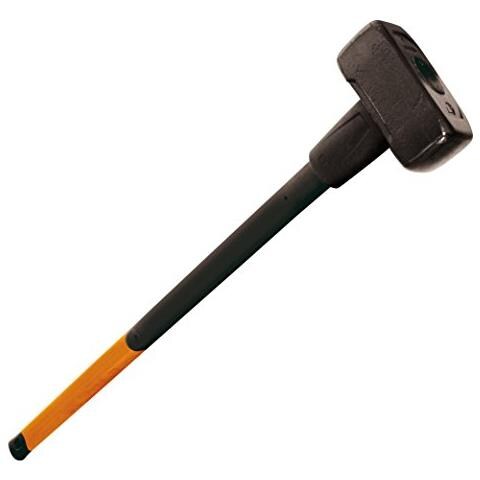 Mazza forgiata 5 kg, Con paraurti, Testa in acciaio al carbonio / Manico in tre Materiali di 90 centimetri con nucleo in fibra di vetro, Nero / Arancione, XXL, 1.001.618 - Foto 1