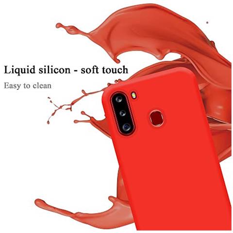 Custodia Compatibile Con Samsung Galaxy A21 In Liquid Rosso - Coperchio Protettivo In Silicone Tpu Flessibile - Foto 2