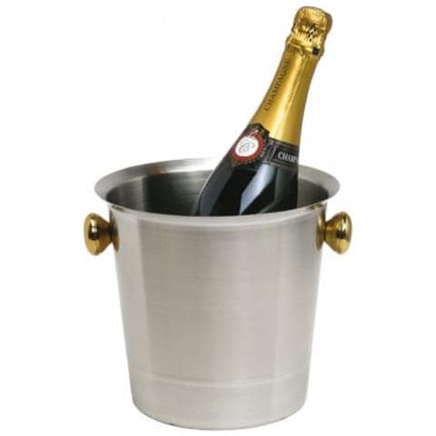 Secchiello Per Spumante E Champagne Acciaio Inossidabile 18/8 Opaco Con Manici Color Oro 5.0 Litri - Foto 1