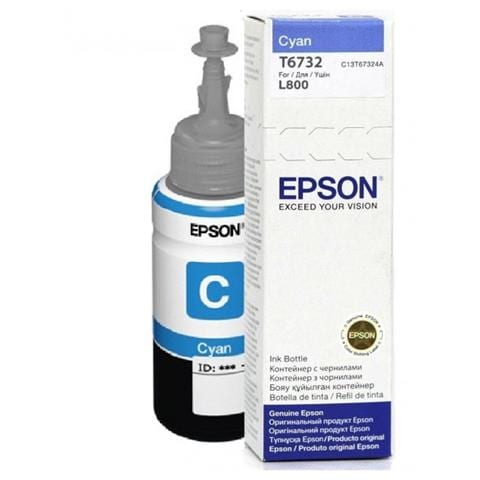 C13T67324A Cartuccia Ink Originale Ciano per Epson L 800 Capacità 1800 Pagine - Foto 1