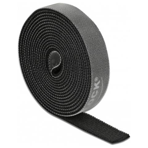 Nastro con chiusura a strappo a rotolo L 2 m x P 15 mm nera - Foto 1