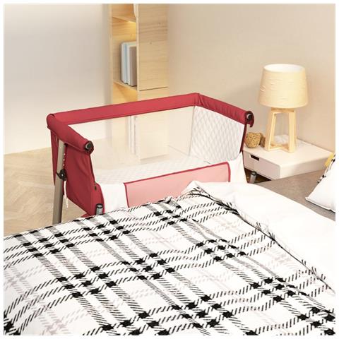 Lettino Per Bambini Con Materasso Rosso In Tessuto Di Lino - Foto 9