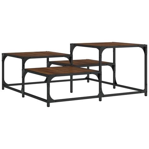 Tavolino Salotto Rovere Marrone 87,5x87,5x40 Legno Multistrato - Foto 2