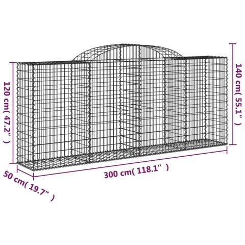 Cesto Gabbione Ad Arco 300x50x120/140 Cm Ferro Zincato - Foto 4