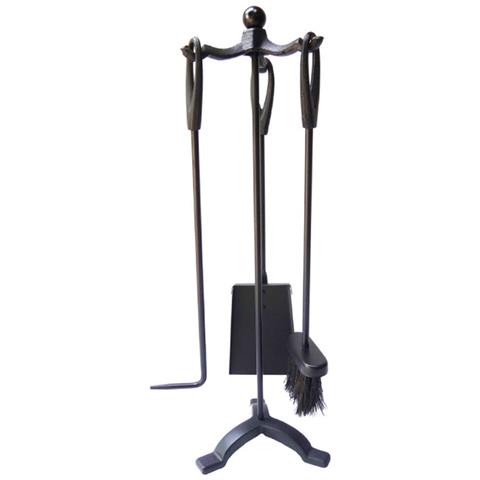 Utensili Da Camino Edm Nero Ferro Fuso 19 X 59,5 Cm (3 Pezzi) - Foto 1