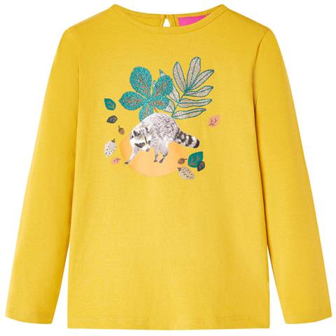 Maglietta Da Bambina A Maniche Lunghe Ocra 92 - Foto 1