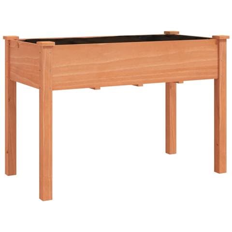 Fioriera Ruote Fodera Marrone 118x59x80cm Legno Massello Abete - Foto 3