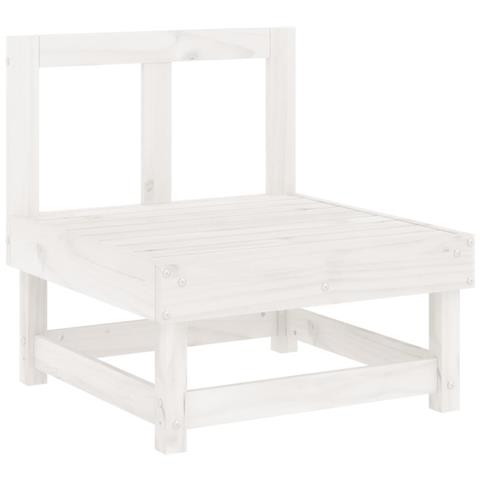 Set Salotto Da Giardino 5 Pz In Legno Massello Di Pino Bianco - Foto 2