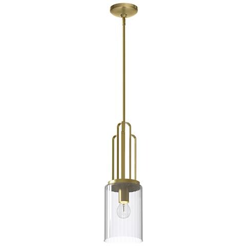 Sospensione Contemporanea Kimrose Acciaio Ottone Spazzolato Vetro 1 Luce E27 - Foto 1