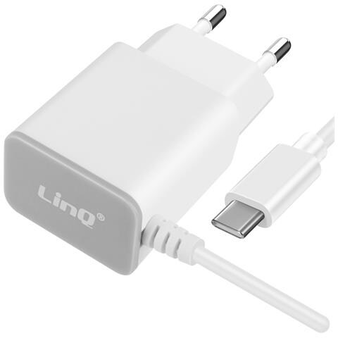 Caricabatterie Da Muro Usb-c 18w Cavo 1 Metro E 20 Integrato, Bianco - Foto 1