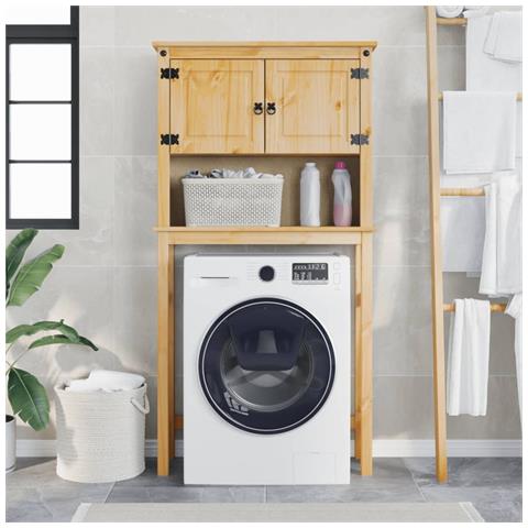 Mobile Lavatrice da Bagno Corona in Legno Massello di Pino - Foto 1