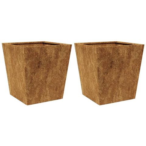 Fioriere Da Giardino 2 Pz 40x40x40 Cm In Acciaio Corten - Foto 1
