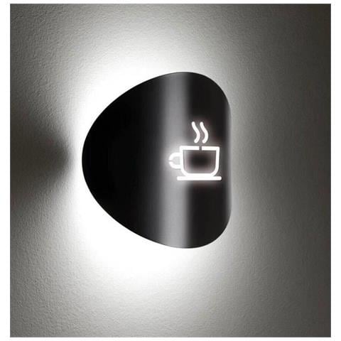 Applique A Parete Con Disegno Tazza Del CaffÈ Lampada Attacco G9 Nero - Foto 1