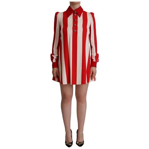 Abito Mini Camicia Elasticizzato Rosso Bianco - It40-s - Foto 1