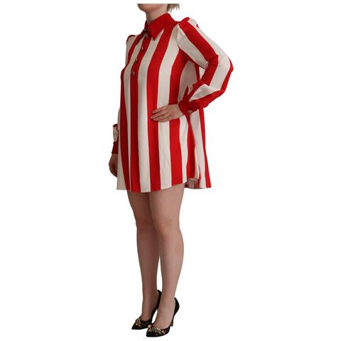 Abito Mini Camicia Elasticizzato Rosso Bianco - It40-s - Foto 2