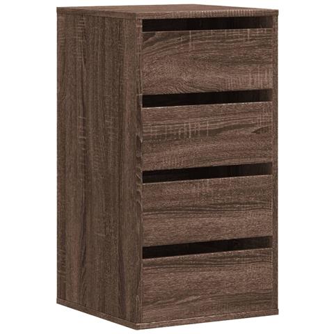 Cassettiera Angolo Rovere Marrone 40x41x76cm Legno Multistrato - Foto 1
