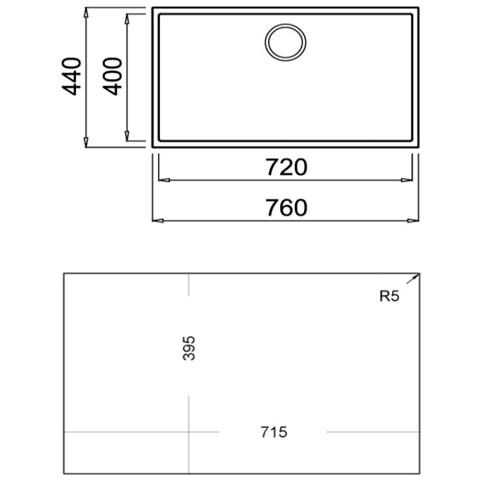 Square 72.40 TG Lavello ad incasso Rettangolare - Foto 2