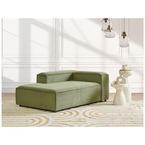 Chaise Longue Versione Destra Ardal Velluto A Coste Verde - Foto 1