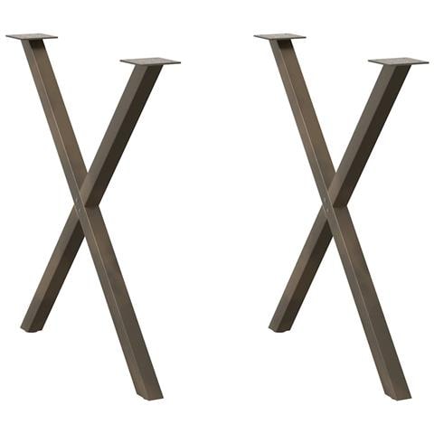 Gambe Tavolo Pranzo A X 2 Pz Naturale 80x(72-73) Cm Acciaio - Foto 1