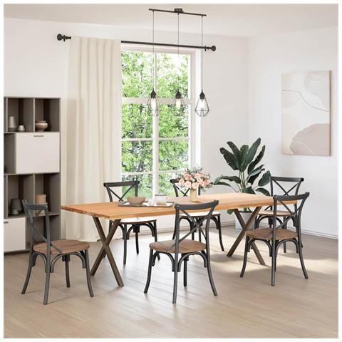 Gambe Tavolo Pranzo A X 2 Pz Naturale 80x(72-73) Cm Acciaio - Foto 2