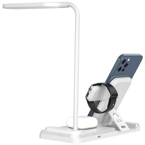 Caricabatterie Wireless 4 In 1: Caricabatterie Wireless Qi, Caricabatterie Per Auricolari Wireless, Caricabatterie Apple Watch E Lampada Led. - Foto 2