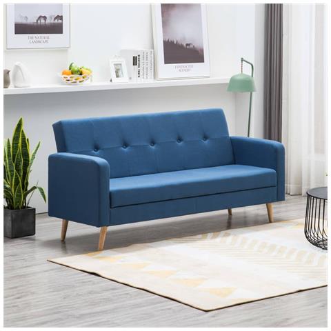 Divano In Tessuto Blu - Foto 8