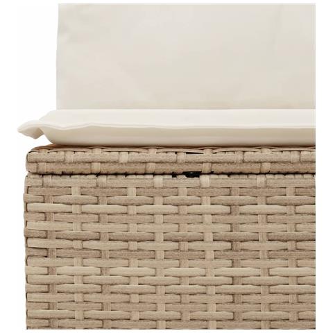 Set Divano da Giardino 9 pz con Cuscini Beige in Polyrattan - Foto 9