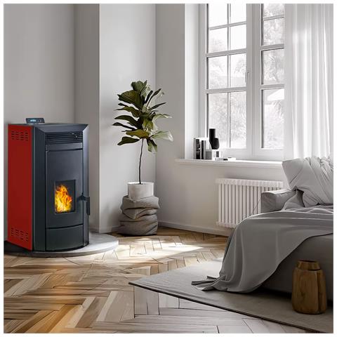 Stufa A Pellet Idraulica A Tenuta Stagna Kleona 22,7 Kw Bordeaux + Kit Di Installazione - Foto 2