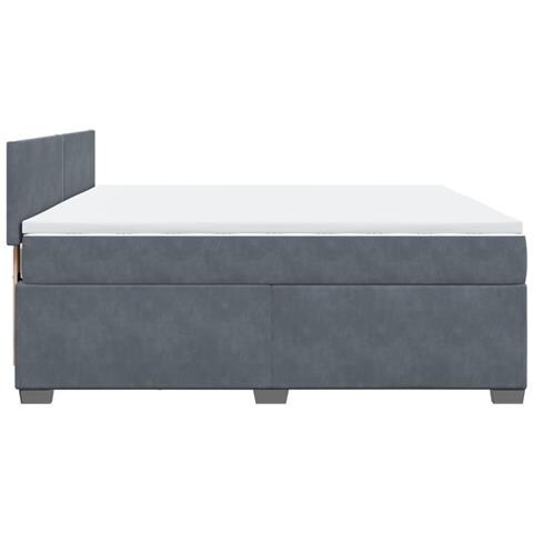 Giroletto a Molle con Materasso Grigio Scuro 180x200 cm Velluto - Foto 9