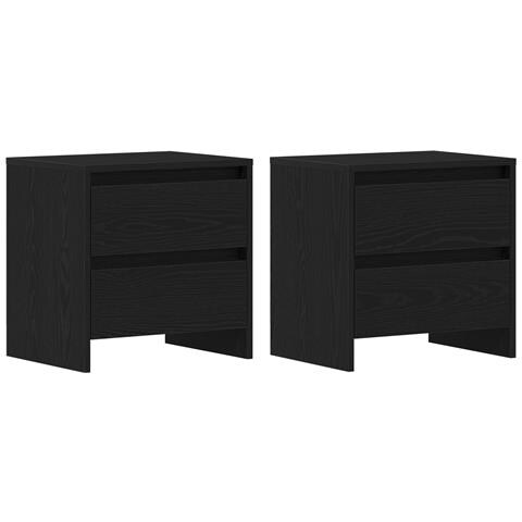 Cabinetto da letto  2 pezzi Nero Rovere 45x34x44,5 cm Legno ingegnerizzato - Foto 1