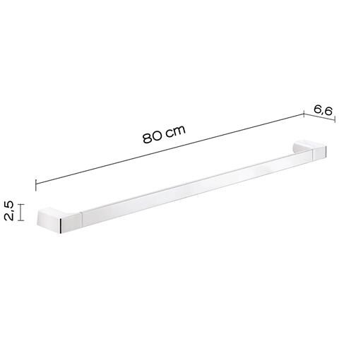 Portasalviette Cm 80 Da Muro In Ottone E Cromall Pi21-80 Serie Pirenei Cromato - Foto 2