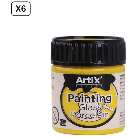 Pack 6 Uds. Pittura Ceramica E Vetro 45 Ml Colore Giallo - Foto 1