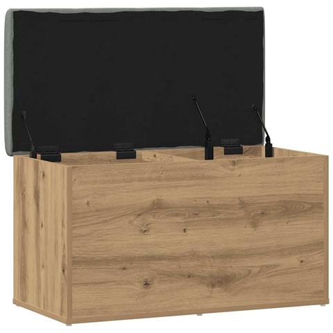 Panca Portaoggetti Rovere Artigianale 82x42x45 cm in Truciolato - Foto 1