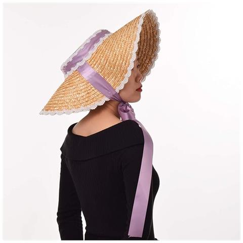 Cappello Di Paglia Grande Estivo Parasole Con Fiori E Nastri - Foto 4