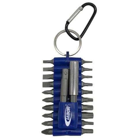 Labor Moschettone Portainserti 22 Pezzi – Con Portainserti E Adattatore Per Bussole – Set Inserti Per Avvitatura In Cromo Vanadio – Compatto E Da Cintura - Foto 1