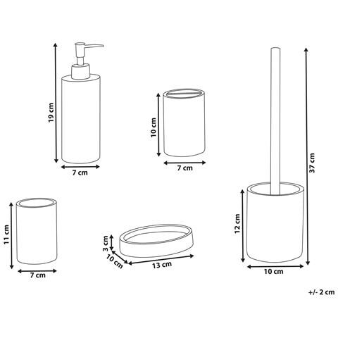 Set Da 5 Accessori Per Il Bagno Chancay Beige Chiaro - Foto 6