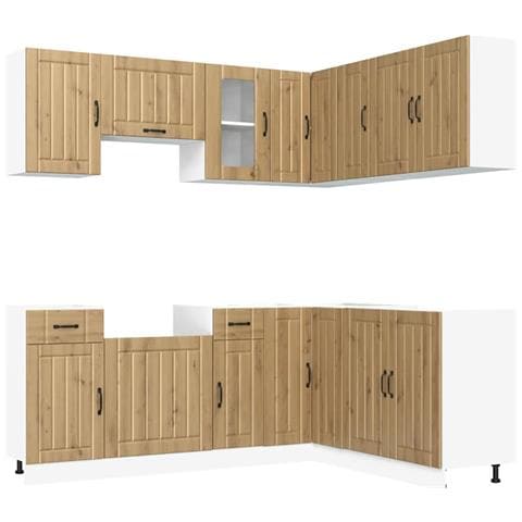 Set Mobili da Cucina 11 pz Lucca Rovere Artigianale Truciolato - Foto 1