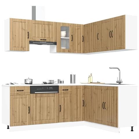 Set Mobili da Cucina 11 pz Lucca Rovere Artigianale Truciolato - Foto 2