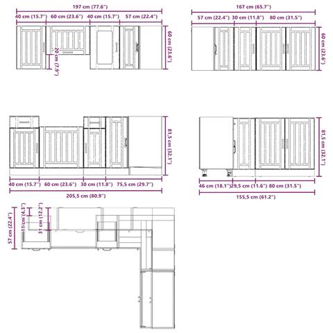 Set Mobili da Cucina 11 pz Lucca Rovere Artigianale Truciolato - Foto 9
