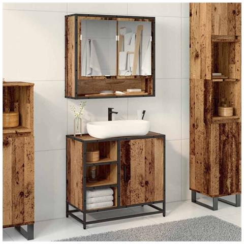 Armadio per Lavabo da Bagno Legno vecchio 65 x 33 x 60 cm - Foto 2