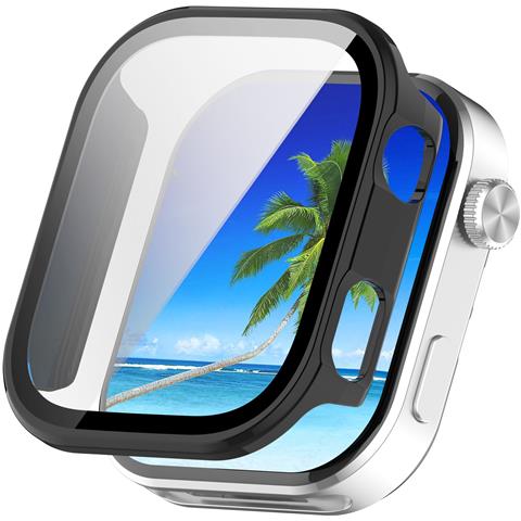 Custodia Protettiva Integrata In Vetro Temperato E Pc Compatibile Con Redmi Watch 6 - Copertura Completa Black - Foto 6