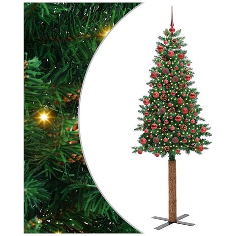 Albero di Natale snodato con 300 LED con supporto Verde 180 cm - Foto 1
