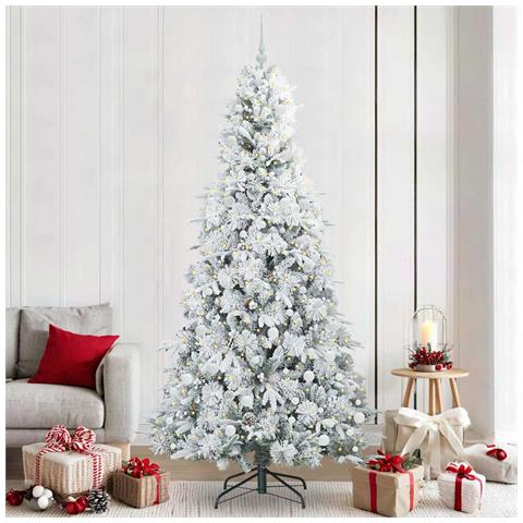 Albero di Natale Artificiale con Rami Pieghevoli Bianco 240 cm - Foto 2