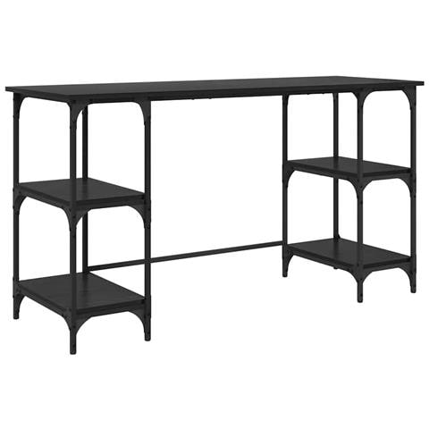 Scrivania Rovere Nero 140 x 50 x 75 cm Legno multistrato - Foto 1