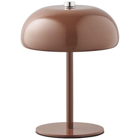 Lampada Da Tavolo Margate Ricaricabile In Metallo Marrone Ø13 Cm - Foto 1